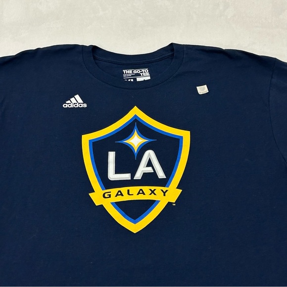 Los Angeles LA Galaxy MLS Soccer Navy Blue Adidas The Go-To Tee Shirt Men’s - Picture 2 of 12